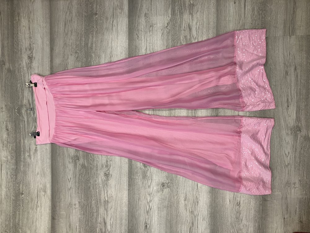 PANTALON NT rosa seda btm lentejuela