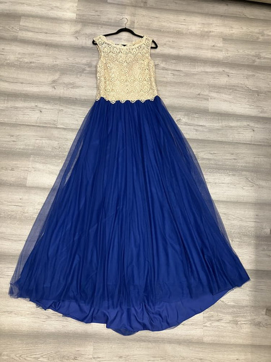 VESTIDO NOCHE X&M top encaje champ falda índigo