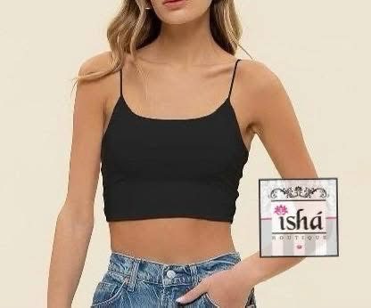TOP negro corto tirantes finos