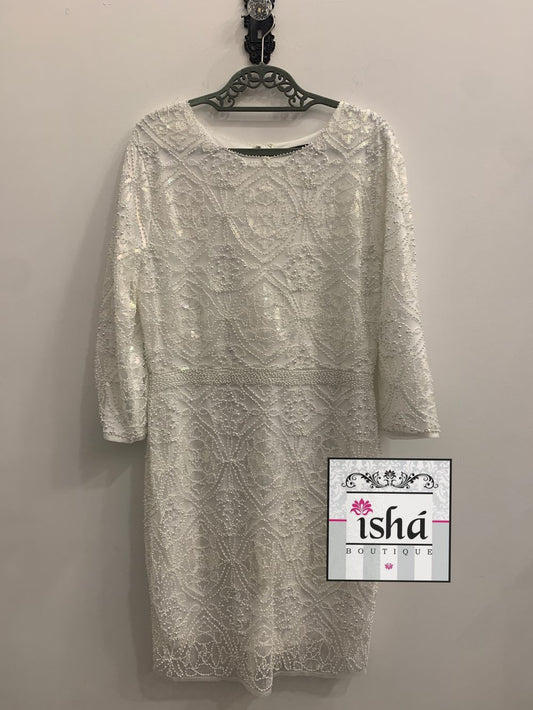 VESTIDO VERTE blanco canutillo