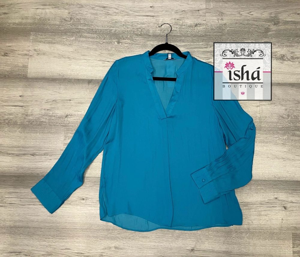 BLUSA NAKED ZEBRA azul eléctrico suelta manga larga