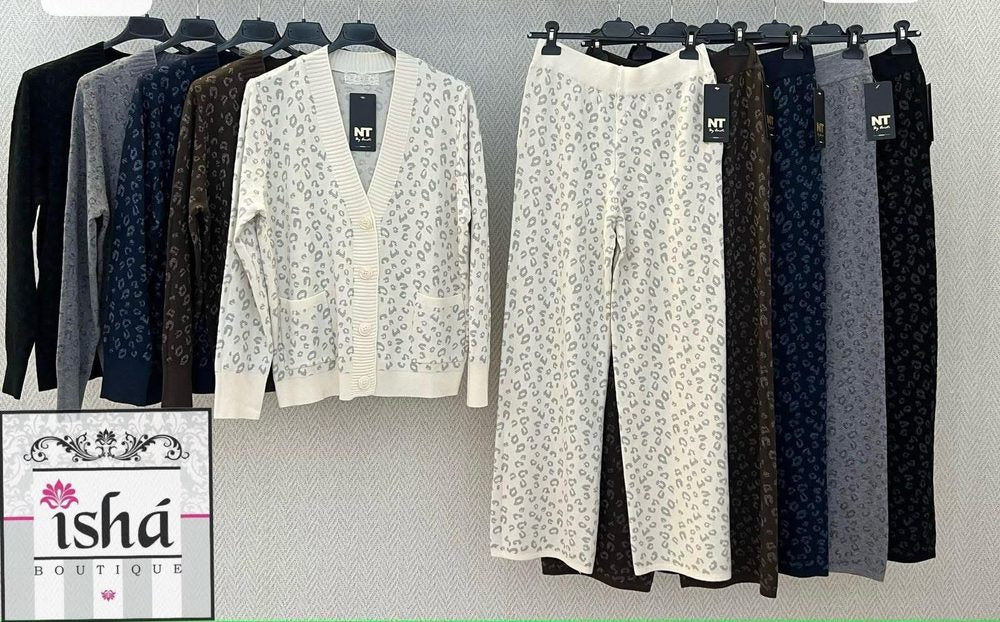 PANTALON NT café punto leopardo