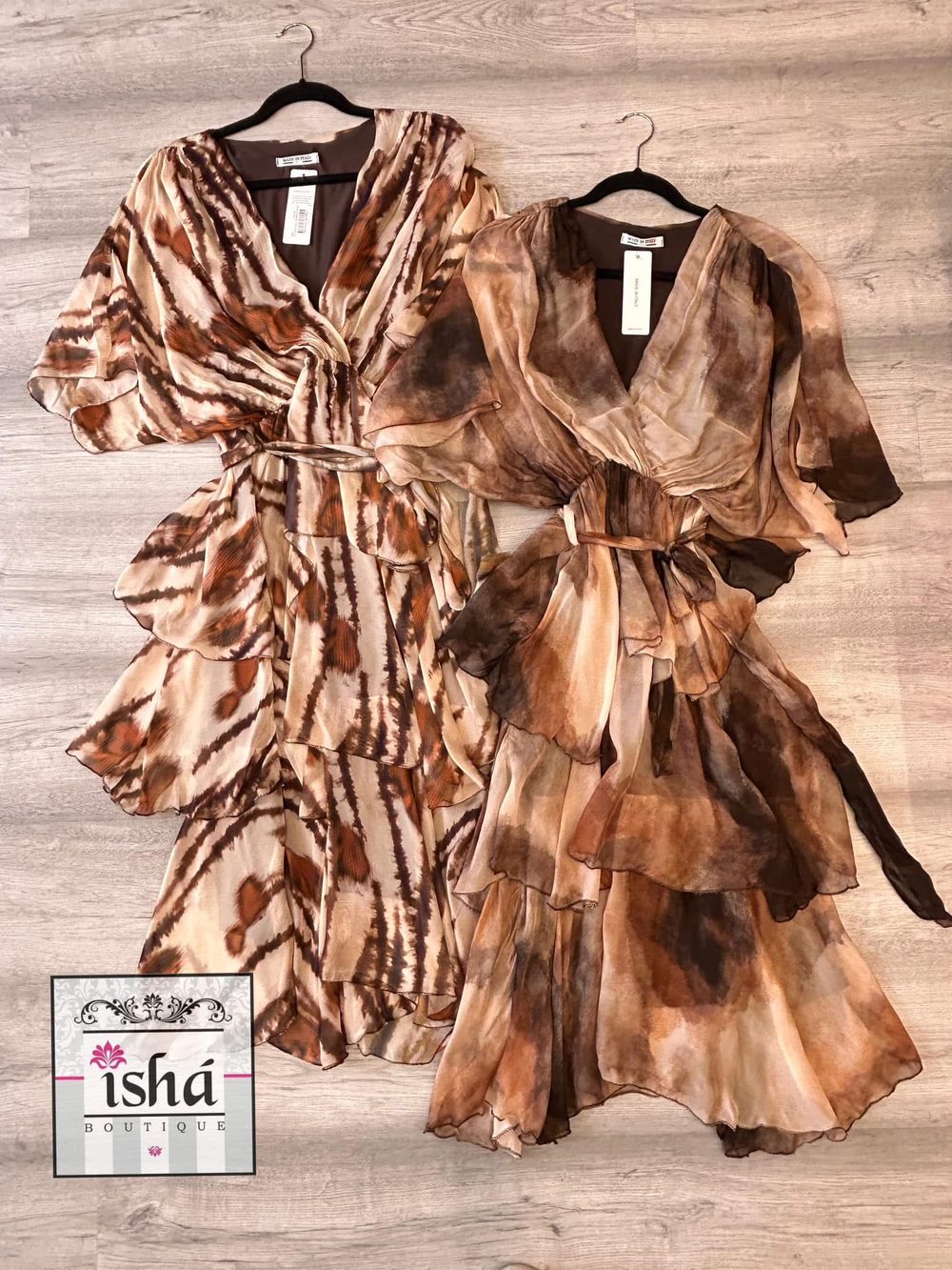 VESTIDO BLL café animal print