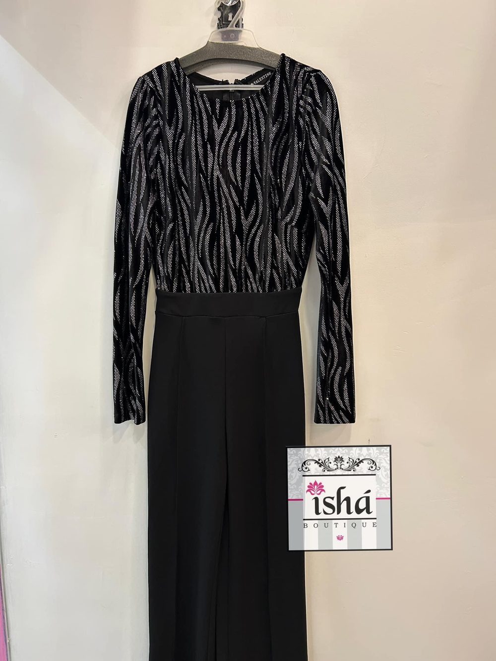 JUMPSUIT VALENTINE negro top terciopelo indas plata