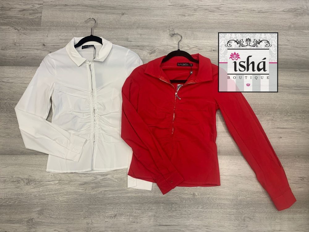 BLUSA BALBOA roja zipper