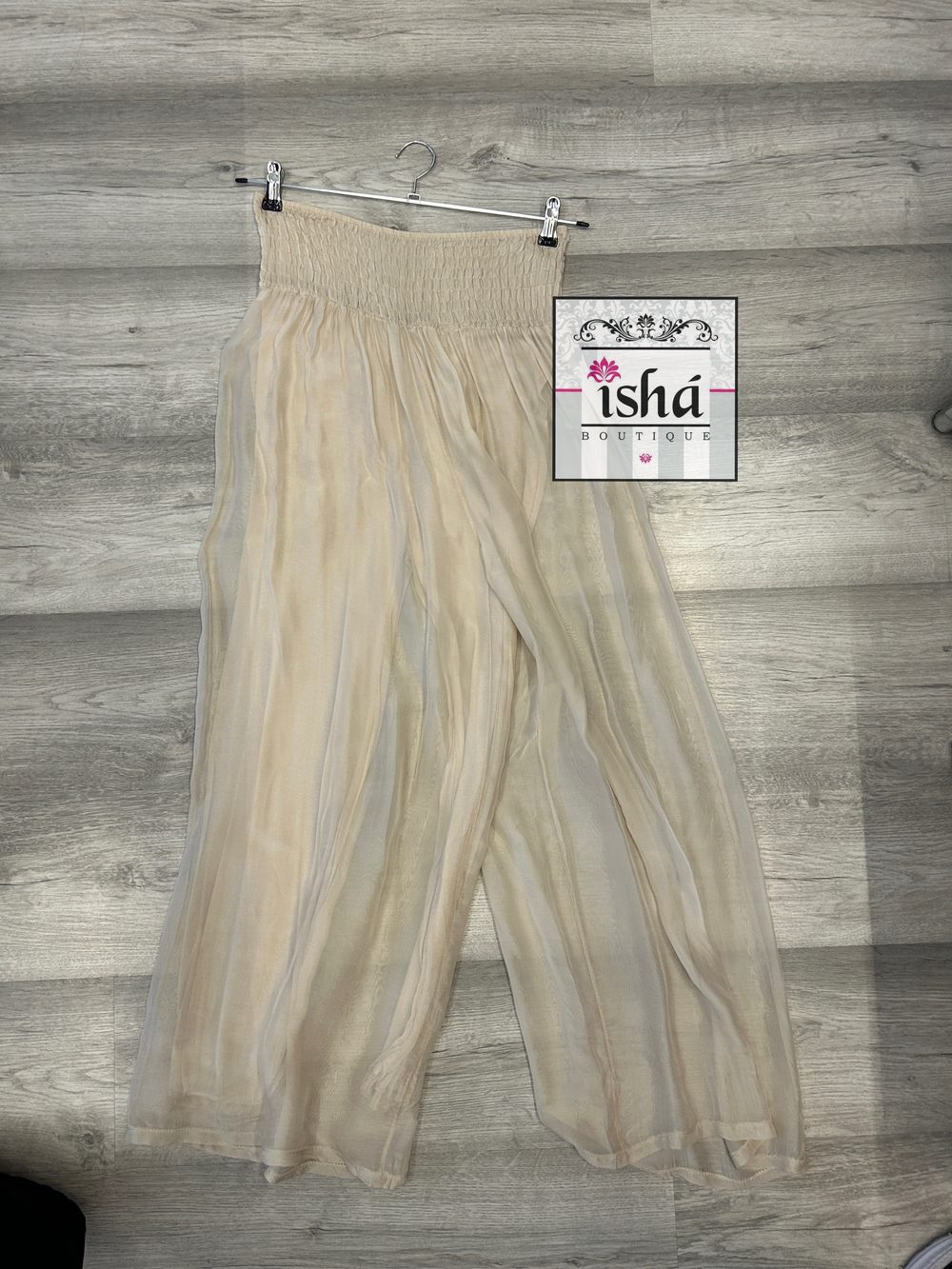 PANTALON NT beige seda resorte cintura