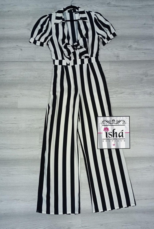 JUMPSUIT VALENTINE blanco negro rayas