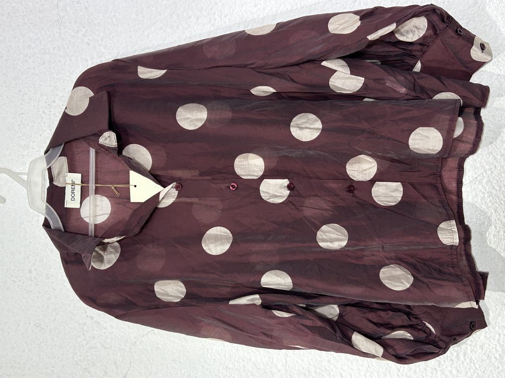 BLUSA DOREMI beige bolas negras