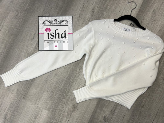 SUETER CHANE blanco o negro borlitas corto