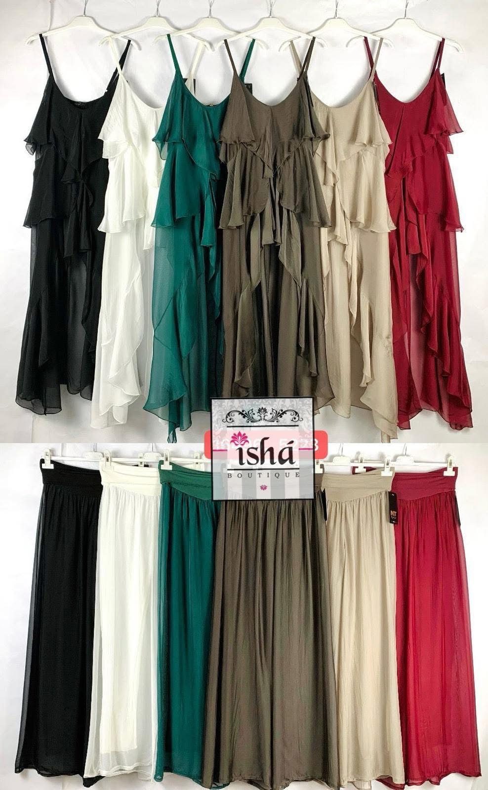 BLUSONES LARGOS NT colores varios seda olanes lisos tirantes